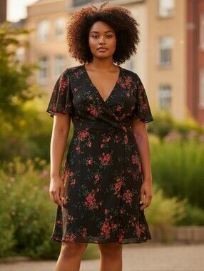 ralph lauren plus size evening dresses Lauren Ralph Lauren Plus Size Floral Flutter-Sleeve Maxi Dress